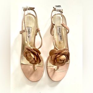 JIMMY CHOO size US10 /EU40.5 leather floral sandal in very good condition
